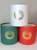 Коробка круглая без крышек 16*16 в ассортименте с тиснением НГ