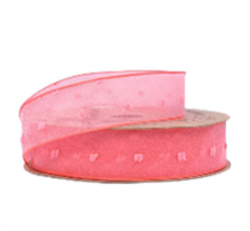 Лента органза "Букле" 25 mm*10 ярд коралловый