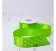 Лента атласная Горох 25/25ярд салатовый/белый Лента атласная Горох 25/25ярд салатовый/белый