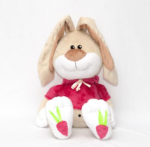 Мягкая игрушка Заяц Морковкин бежевый 60см 