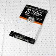 Тишью Бумага "Горошек", 20  листов в упаковке, 20 грамм, 50cmx70cm, цв. золото на белом