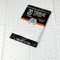 Тишью Бумага "Горошек", 20  листов в упаковке, 20 грамм, 50cmx70cm, цв. золото на белом