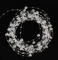 Жемчужная нить на катушке, 3+8 мм * 60 м, серебро