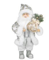 Новый Год Дед Мороз MAXITOYS, в Серебряной Шубке с Елкой, 30 см Новый Год Дед Мороз MAXITOYS, в Серебряной Шубке с Елкой, 30 см