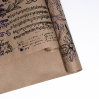 Крафт бумага "Лилия"цв. черный-фиолетовый на коричневом фоне 720мм/60гр/60мкр/8,5м± 5%