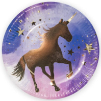 Тарелки (7"/18"см) Золотой единорог, Звездное небо, Градиент. 6 шт Тарелки (7"/18"см) Золотой единорог, Звездное небо, Градиент. 6 шт
