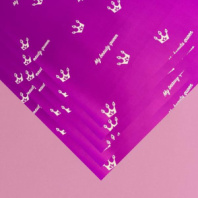 Пленка матовая двухсторонняя "Королева" пурпурная ночь/розовая пастель 10 листов 58*58 50мкр