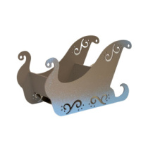 Декоративное новогоднее кашпо "Сани" цв. кофе с молоком с напылением