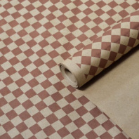 Крафт бумага "Ромбы" коричневый цв.на коричневом фоне 70 см*8,5 ярд ± 5%