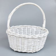 Корзина из ивы 41*16*41, S. круг, белый