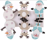 Набор декоративных прищепок Снеговики/Санты/Олени 4,2х2,5 см 6шт Набор декоративных прищепок Снеговики/Санты/Олени 4,2х2,5 см 6шт