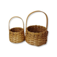 Набор корзин из бересты (секвойя) круг 2шт 18*12/26 13,5*10,5/23 светло-корчневый