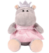 Мягкая Игрушка MAXITOYS, Бегемотик Принцесса, 23 см