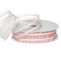 Лента органза "Полосы", 2,5cmx20yards, цв.пудра Лента органза "Полосы", 2,5cmx20yards, цв.пудра