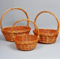 Корзины из ивы 38*38*15, 33*33*13, 29*29*12, 3шт, круг, медовый