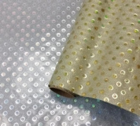 Пленка блестящая "Горошек" 50см 5м, золото