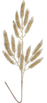 Декоративная новогодняя ветка с глиттером, 70 см, золото