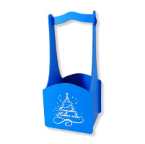 Декоративный ящик квадратный 140*125*h300 Елочка (серебро)