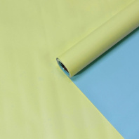 Пленка матовая двухсторонняя небесно-голубой/сливочно желтый 58см*10м±5% 65мкм