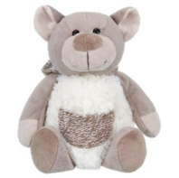 Игрушка мягконабивная ТМ "Relana" Мишка в меховом белом худи с карманом, 19 см, в/п 19*12*11 см
