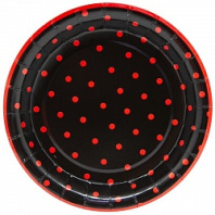 Тарелки (7"/18"см) Божья коровка. Черный. 6 шт Тарелки (7"/18"см) Божья коровка. Черный. 6 шт