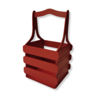 Декоративный ящик из фанеры реечный квадратный 140*125*h240 красный Декоративный ящик из фанеры реечный квадратный 140*125*h240 красный