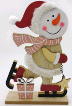 Новогоднее декоративное изделие Снеговик 15,5х4х24 см 