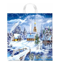Пакет с петлевой  ручкой 40*42 45мкм Снежное царство НГод 1861/9354
