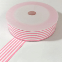Лента полипропиленовая Полосы 3 см 50 ярд розовый
