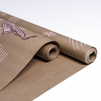 Крафт бумага "Музыка"цв. коричневый-розовый на коричневом фоне 720мм/60гр/60мкр/8,5м± 5%