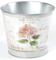 Декоративное кашпо "Гортензия розовая" D17,5XH15CM/B13,5, металл Декоративное кашпо "Гортензия розовая" D17,5XH15CM/B13,5, металл