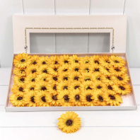 Декоративный цветок-мыло "Гербера" Жёлтый 8см 50шт. 1/20 Декоративный цветок-мыло "Гербера" Жёлтый 8см 50шт. 1/20