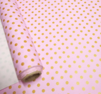 Полипленка матовая 80 мкр 60 см*8 м "Крафтовый горох" малиновый/золото