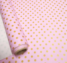 Полипленка матовая 80 мкр 60 см*8 м "Крафтовый горох" малиновый/золото