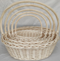 Набор корзин (ива) 69X54XH25, 60X50XH23, 51X39XH19, 42X33XH16, 33X25XH14, 5 шт., выбеленный