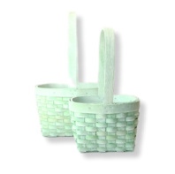 Набор корзин из бересты (секвойя) 22х17хH12.5/32.5 см 16х11,5хH11/27,5 см 2шт зеленый