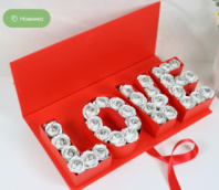 Коробка для цветов "LOVE" 45,6×19,5×6,8H см, 1 шт., красный