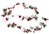 Декоративная новогодняя гирлянда с шишками и ягодами, 150 см