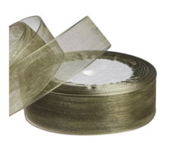Лента органза,25mmx25yards, цв.хаки