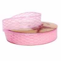 Лента декоративная "Соты" 25mm*10 ярд розовый Лента декоративная "Соты" 25mm*10 ярд розовый