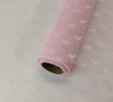 Сетка "Love" 50см*5Y нежно-розовый