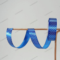 Лента атласная 2,5/25 горох синий Лента атласная 2,5/25 горох синий