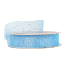 Лента органза "Жемчуг" 25mm*10 ярд небесно-голубой 