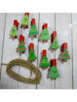 Набор декоративных прищепок "Елочки" (10шт) SF-6137 Набор декоративных прищепок "Елочки" (10шт) SF-6137