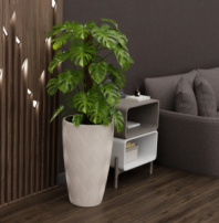 Кашпо "Флэйм" 24л (со вставкой 5л) (св.бежевый) М8886 Кашпо "Флэйм" 24л (со вставкой 5л) (св.бежевый) М8886