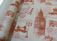 Крафт бумага "Лондон" коричневый цв. на корич. фоне 70 см*8,5 ярд ± 5%