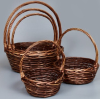 Корзины из ивы 50*18*50, 45*16*45, 38*14*40, 32*12*35, 26*10*30, 5шт, S. круг, коричневый Корзины из ивы 50*18*50, 45*16*45, 38*14*40, 32*12*35, 26*10*30, 5шт, S. круг, коричневый