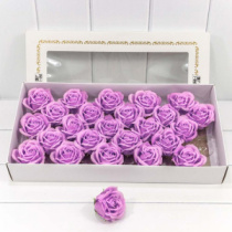 Декоративный цветок-мыло "Большая роза" Сиреневый 6,5*7 25шт. 1/20