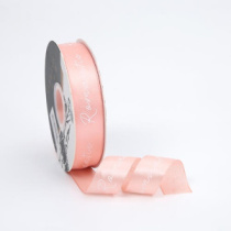 Лента атласная "Romantic" 25мм*33ярд персиковый