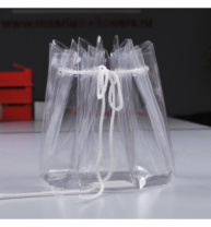 Набор одноразовых вазочек для букета 3 шт.пластик прозрачный  h165